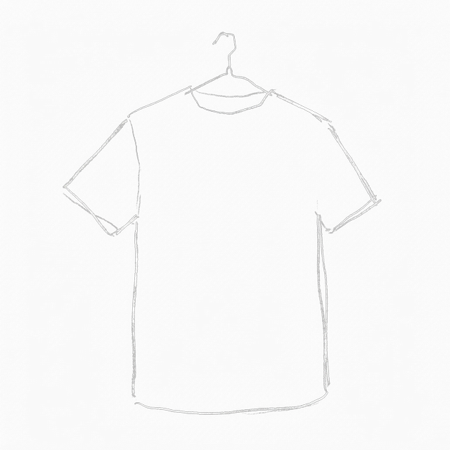 Digital sketch of a vintage 90s t-shirt on a metal hanger