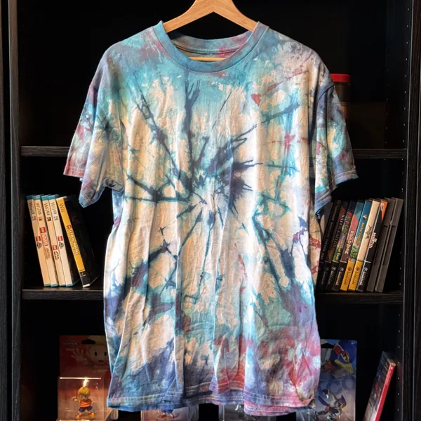 Tie-Dye Tee (Blue & Rust) - Very Good - NOSTOS Duluth GA