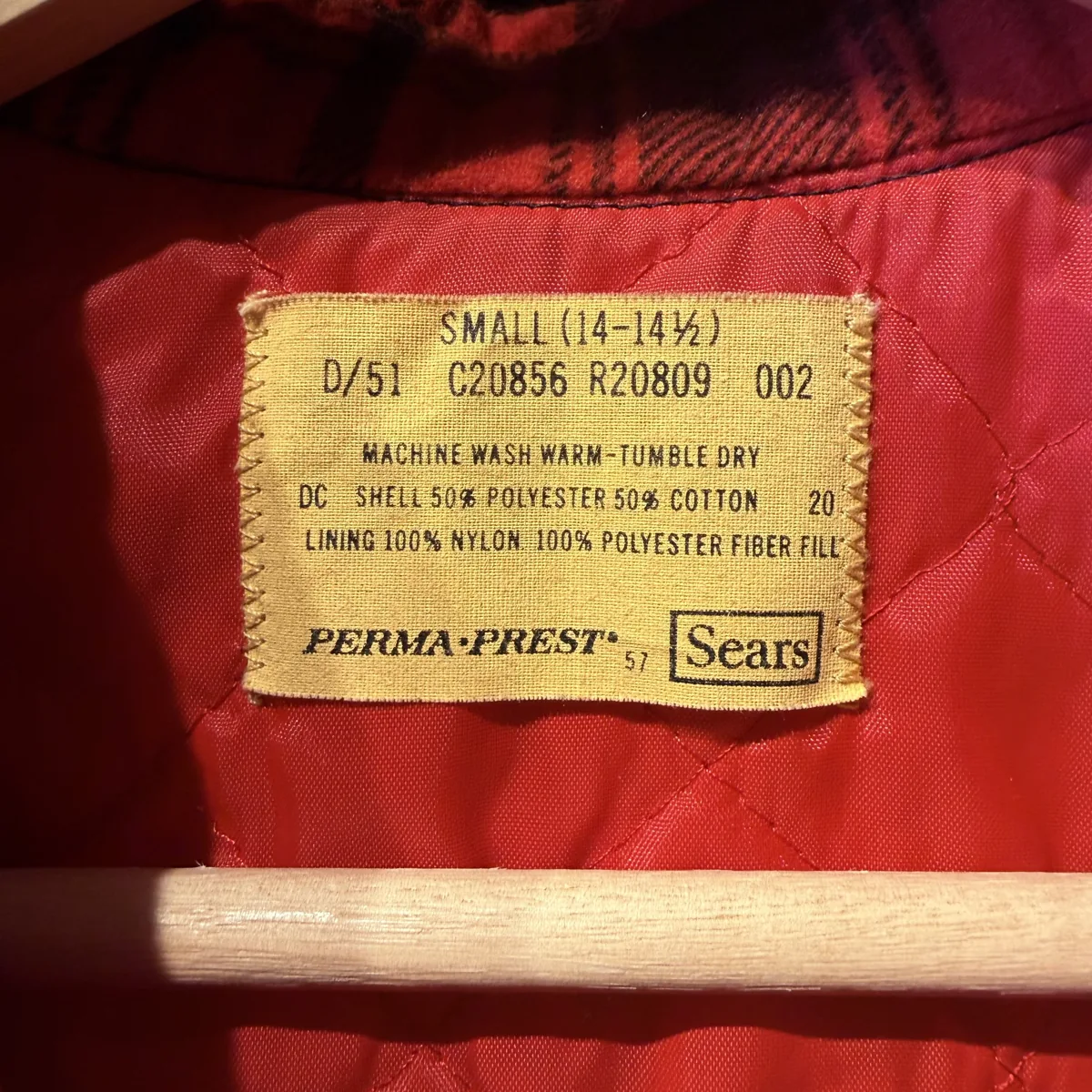 Sears Red Plaid Insulated Flannel - Good - NOSTOS Duluth GA - view 2