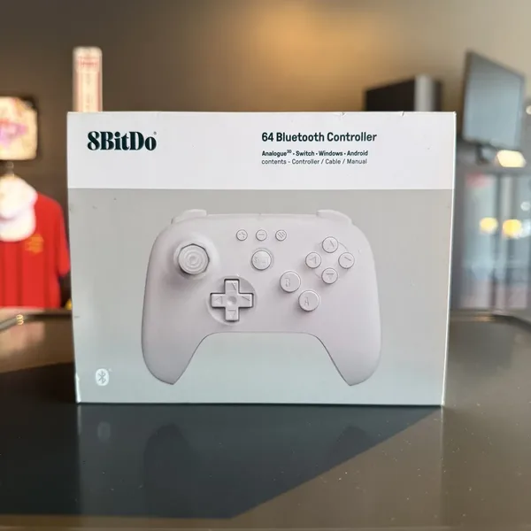 8BitDo 64 Bluetooth Controller (White) - Nintendo 64 (N64) - CIB (Complete In Box) - NOSTOS Duluth GA