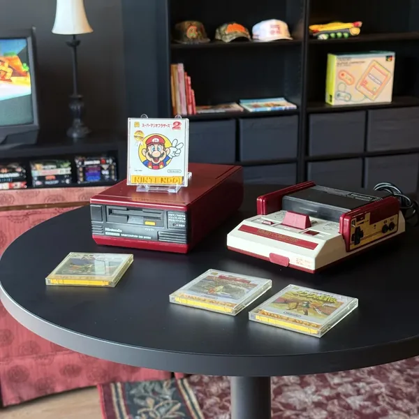 Famicom + Disk System Bundle (4 Games Included) - Very Good - NOSTOS Duluth GA