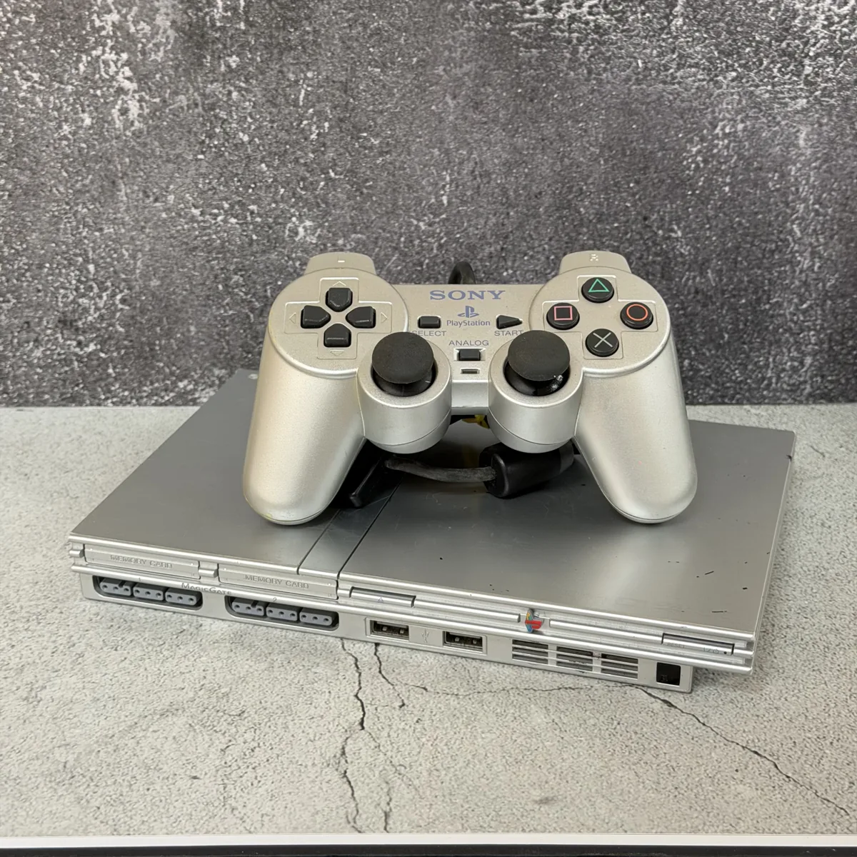 PlayStation 2 Slim Console (Silver) - PlayStation 2 (PS2) - Hardware Only - NOSTOS Duluth GA